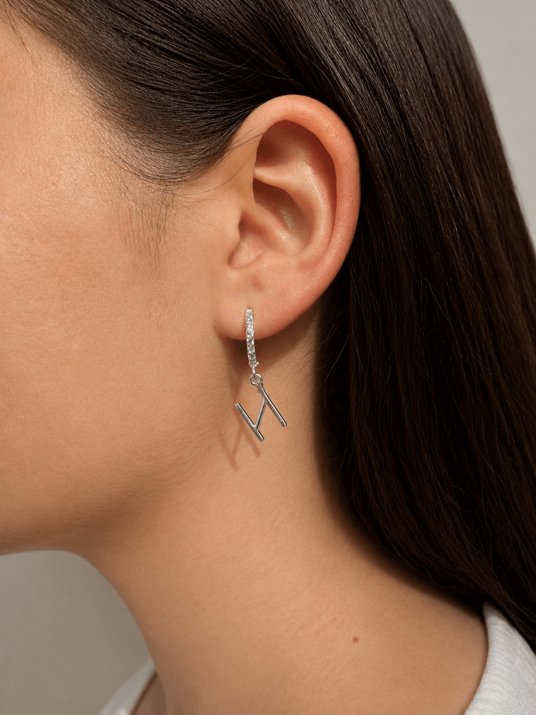 Hagalaz Rune Earrings – Sterling Silver Huggie Hoops - The 4 Harts