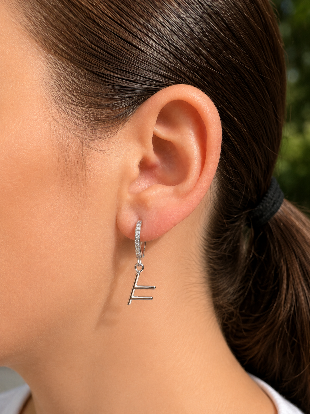 Fehu Rune Earrings – Sterling Silver Huggie Hoops