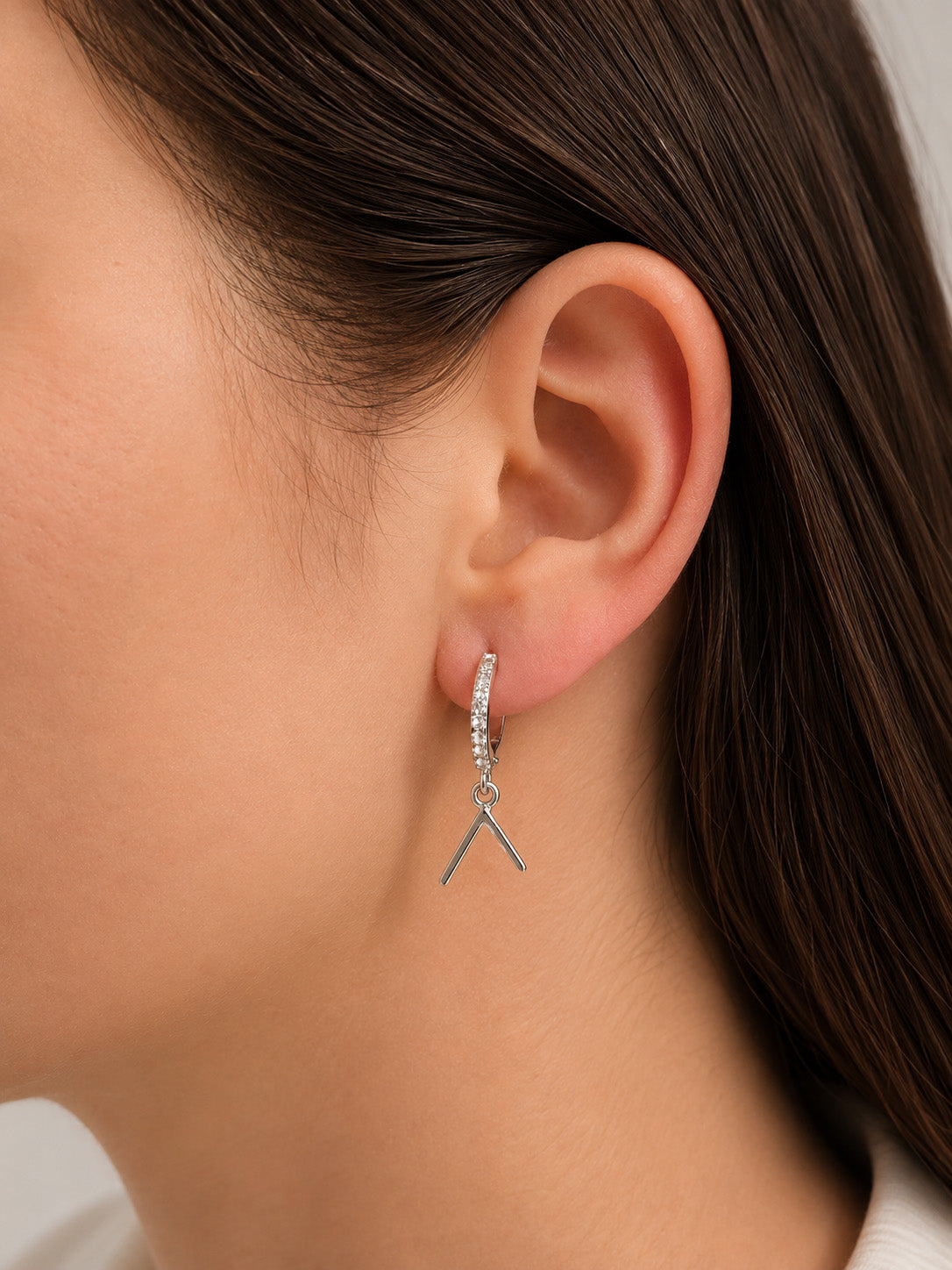Laguz Rune Earrings – Sterling Silver Huggie Hoops