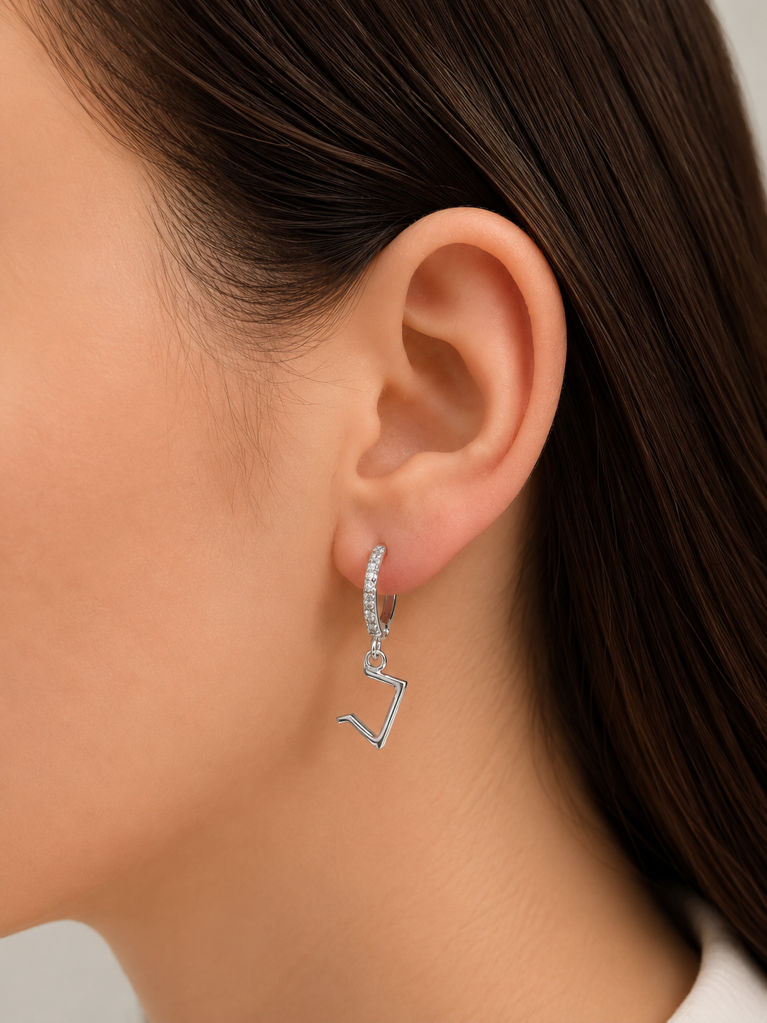 Perthro Rune Earrings – Sterling Silver Huggie Hoops