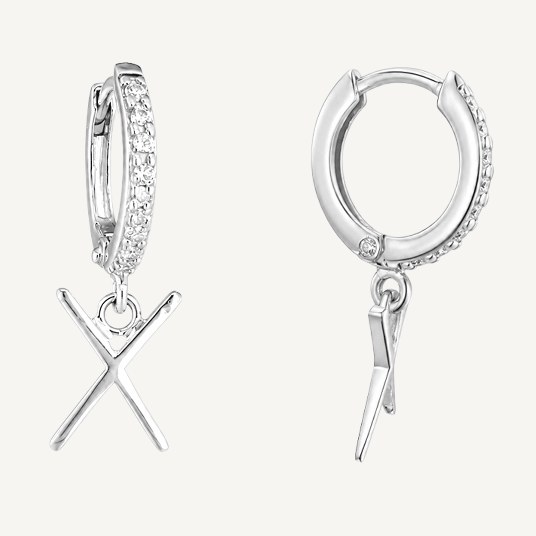 Gebo Rune Earrings – Sterling Silver Huggie Hoops - The 4 Harts