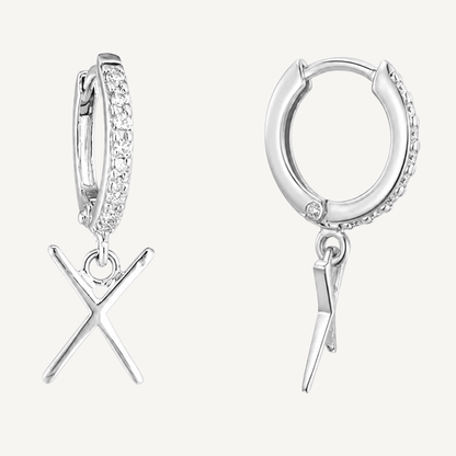 Gebo Rune Earrings – Sterling Silver Huggie Hoops - The 4 Harts