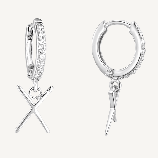 Gebo Rune Earrings – Sterling Silver Huggie Hoops - The 4 Harts
