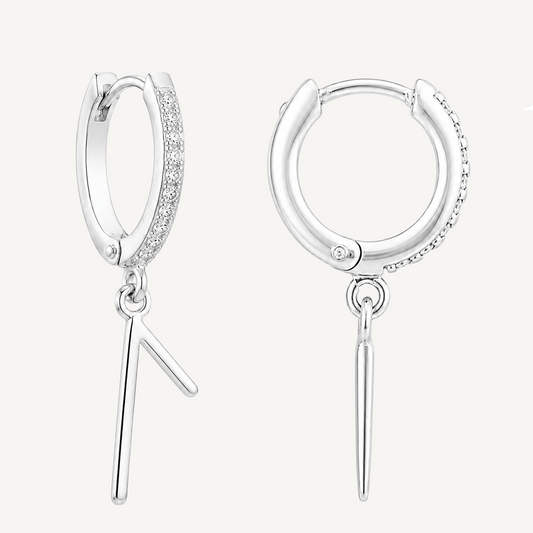 Laguz Rune Earrings – Sterling Silver Huggie Hoops - The 4 Harts