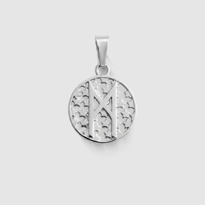 Mannaz Round Pendant - The 4 Harts