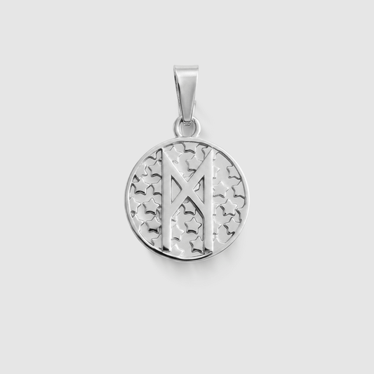 Mannaz Round Pendant - The 4 Harts