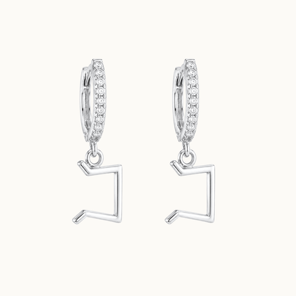 Perthro Rune Earrings – Sterling Silver Huggie Hoops - The 4 Harts