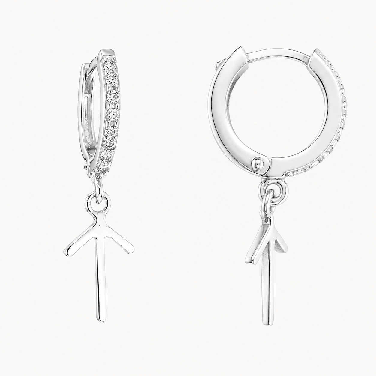 Tiwaz Rune Earrings – Sterling Silver Huggie Hoops - The 4 Harts