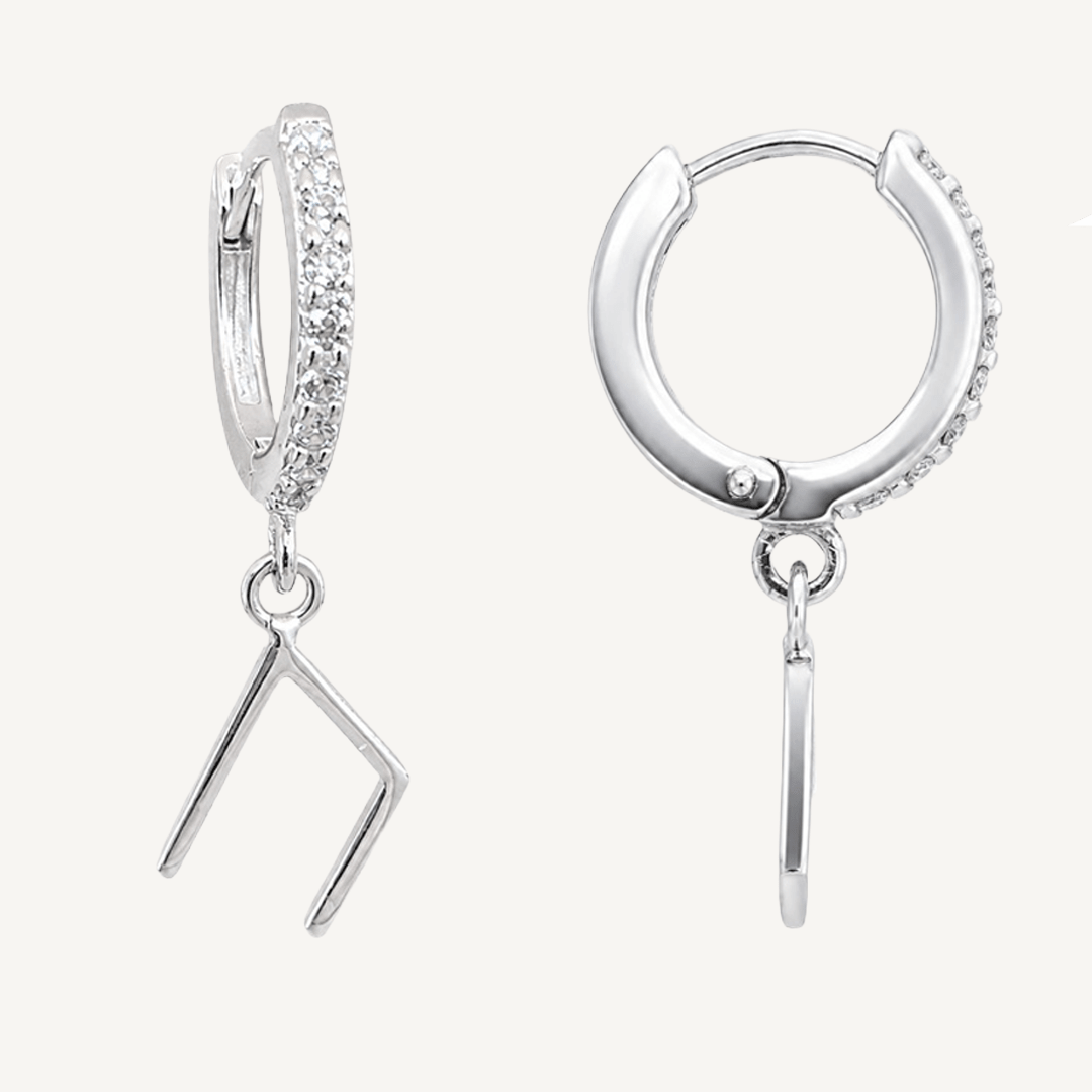 Uruz Rune Earrings – Sterling Silver Huggie Hoops - The 4 Harts